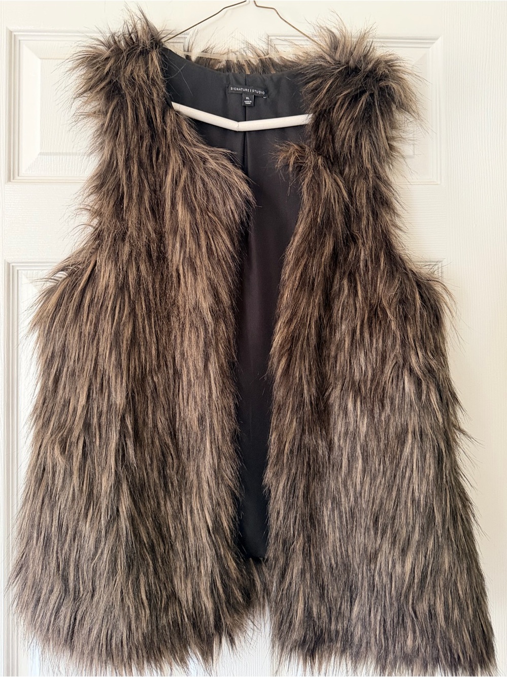 Signature Studio Brown Faux Fur Vest